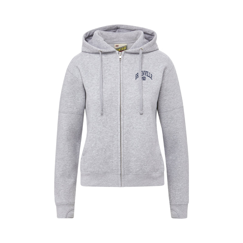 Greenville Drive MV Sport Women's Gray Vintage Fleece Zip Up
