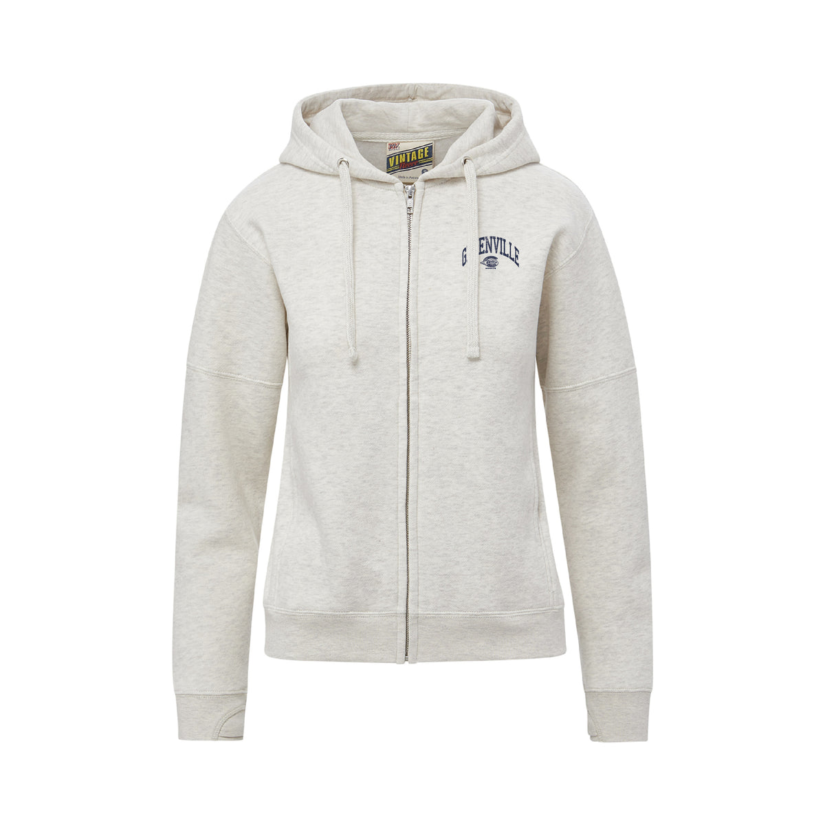 Greenville Drive MV Sport Women's Oatmeal Vintage Fleece Zip Up