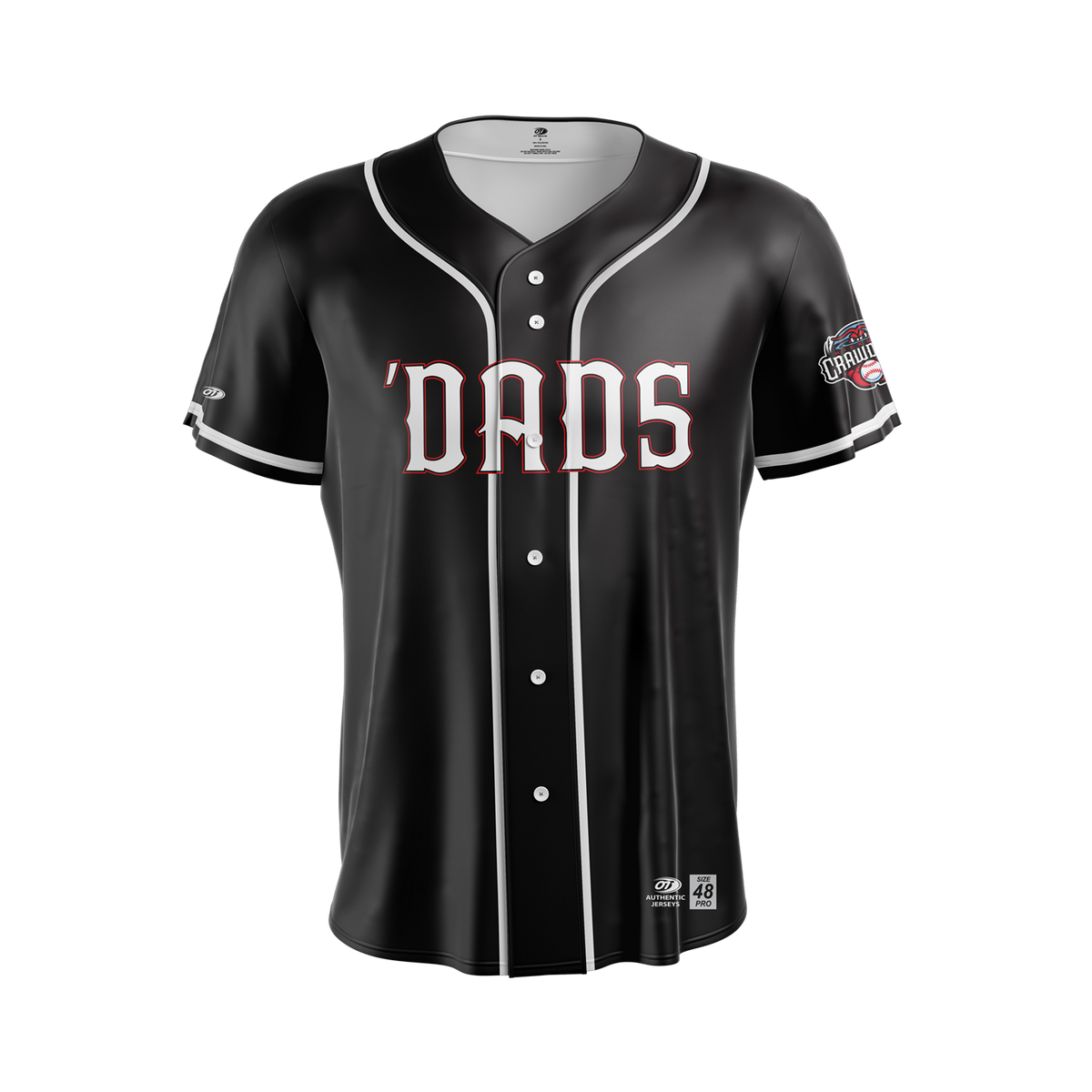 Hickory Crawdads OT Sports 'Dads Black Mens Premium Jersey