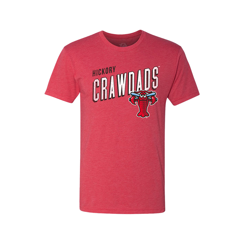 Hickory Crawdads 108 Stitches Red Tarc Merman Tee