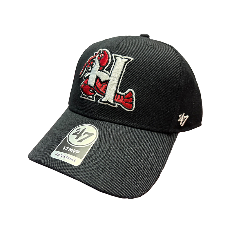 Hickory Crawdads '47 Black MVP H Logo Adjustable Cap