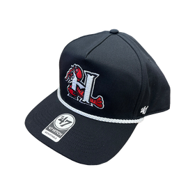 Hickory Crawdads '47 Black Rope Hitch Adjustable Cap