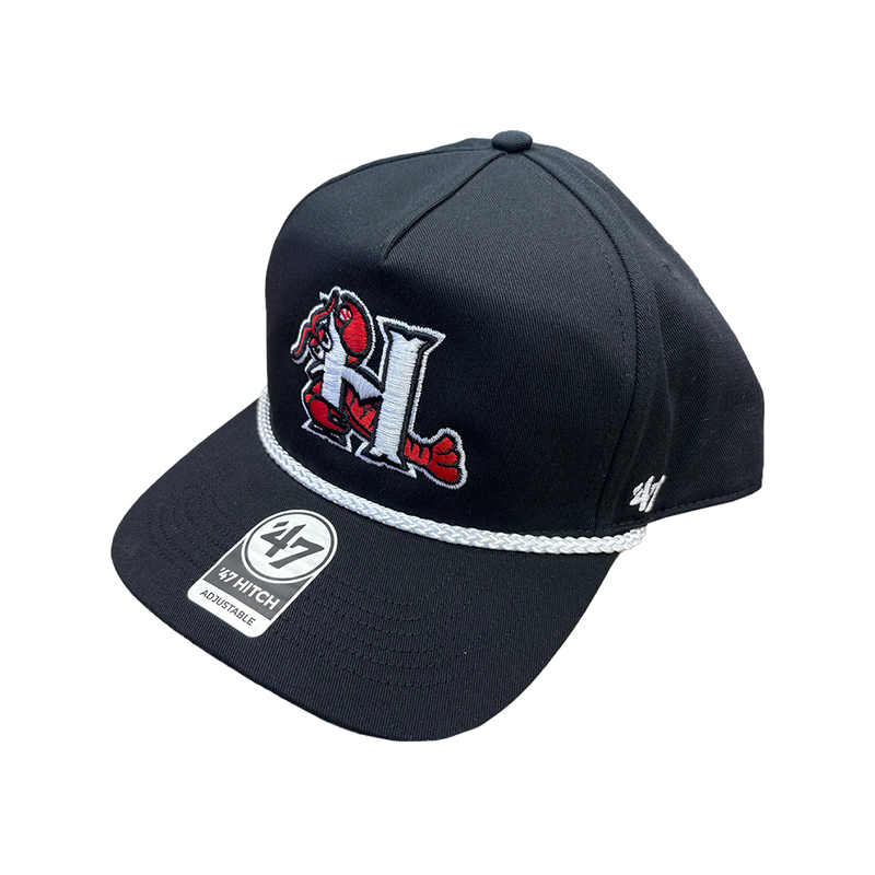 Hickory Crawdads '47 Black Rope Hitch Adjustable Cap
