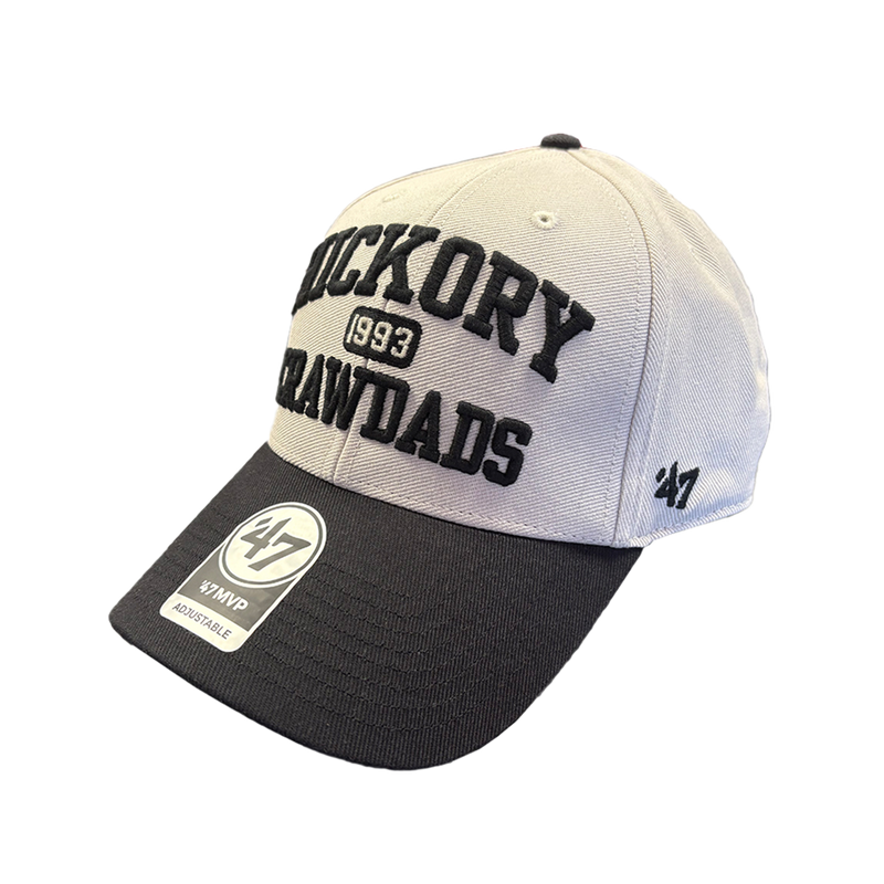 Hickory Crawdads '47 Bone/Black Broke Line MVP Adjustable Cap