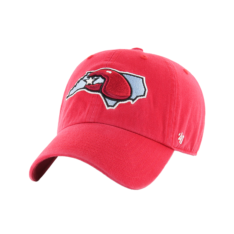 Hickory Crawdads '47 Red Cleanup State Logo Adjustable Cap