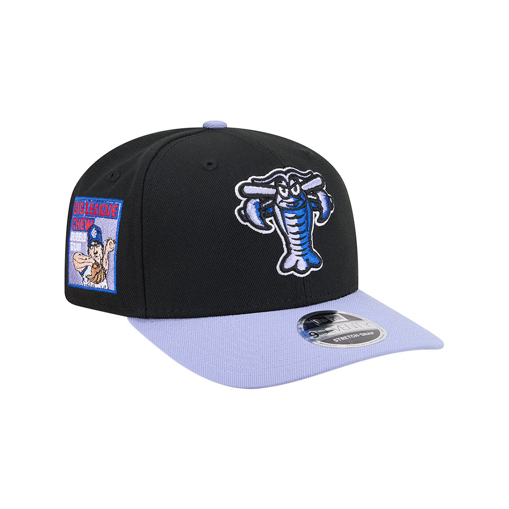 Hickory Crawdads New Era Big League Chew Ground Ball Grape 9Seventy Adjustable Cap