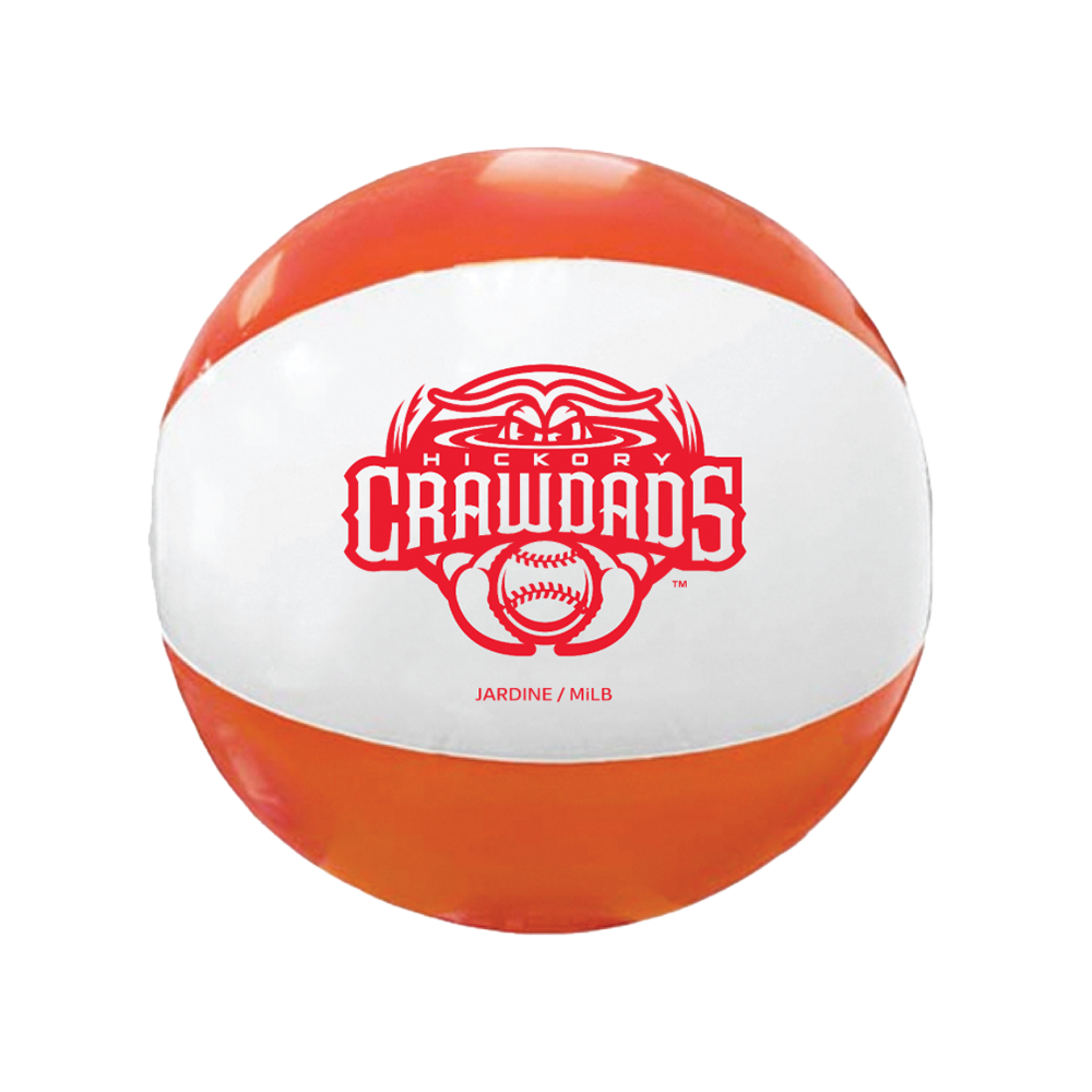 Hickory Crawdads Inflatable Orange/White Beach Ball