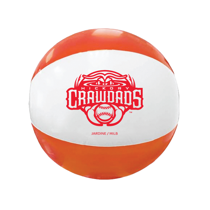 Hickory Crawdads Inflatable Orange/White Beach Ball