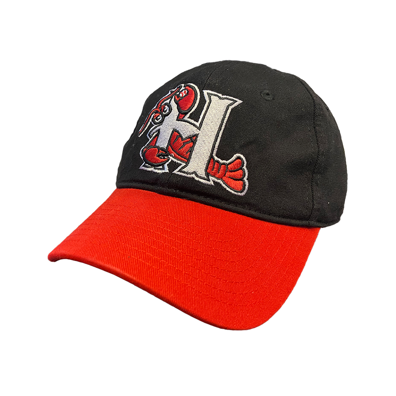 Hickory Crawdads Bimm Ridder Black and Red H Logo Adjustable Cap