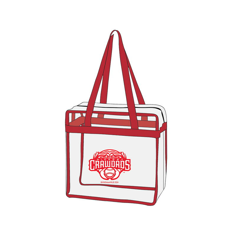 Hickory Crawdads Clear Zipper Tote