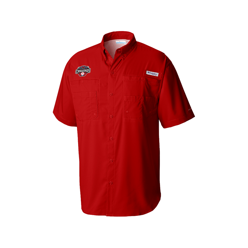 Hickory Crawdads Red PFG Tamiami Columbia Shirt