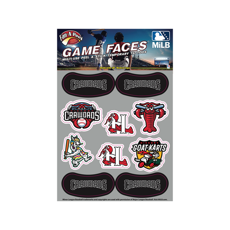 Hickory Crawdads Game Faces Combo Pack