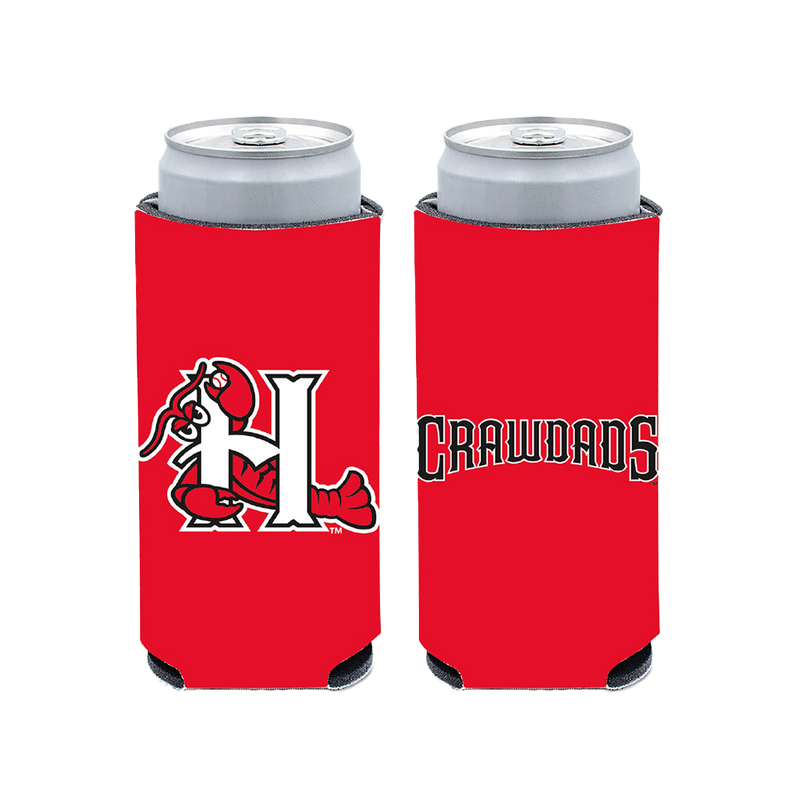 Hickory Crawdads Wincraft 12 oz Slim Can Red Koozie