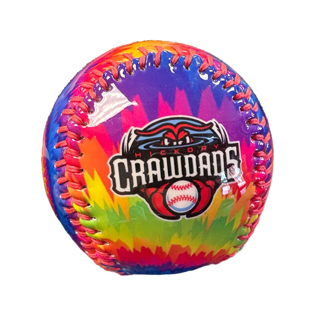 Hickory Crawdads Tie Dye Baseball