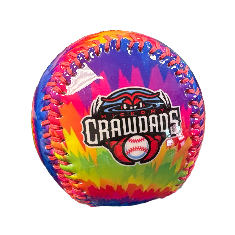 Hickory Crawdads Tie Dye Baseball