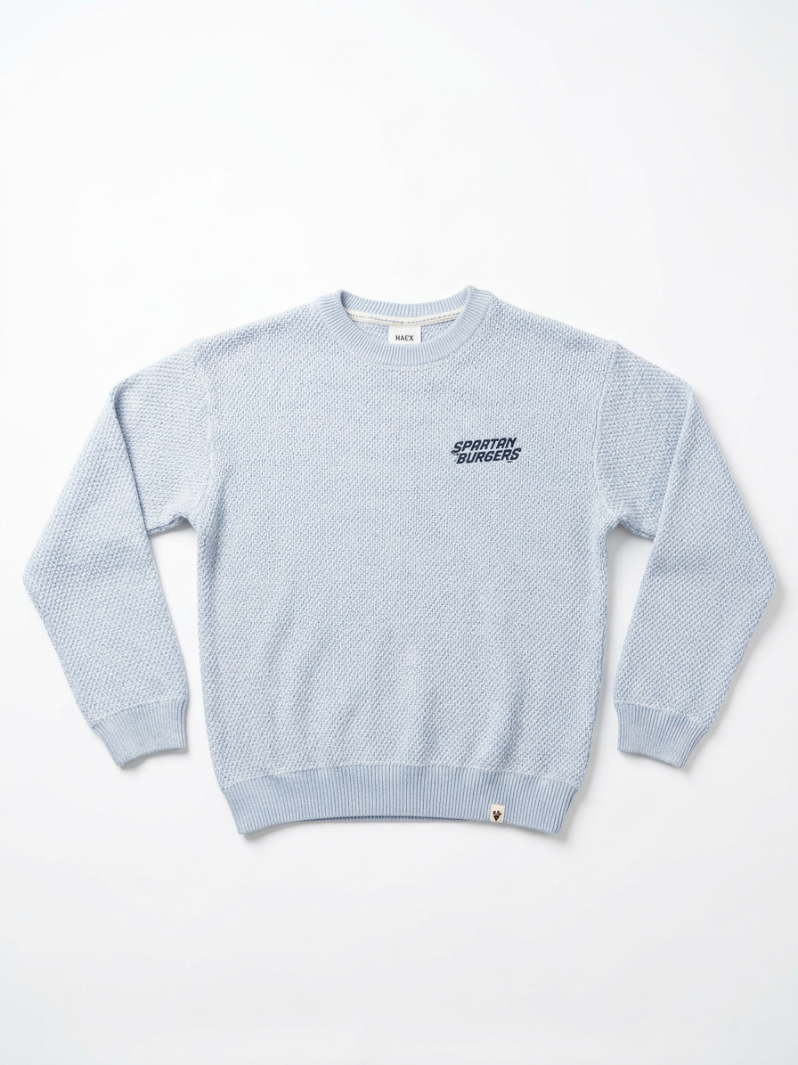 Soft as a Grape Light Blue Waffle Knit Crewneck