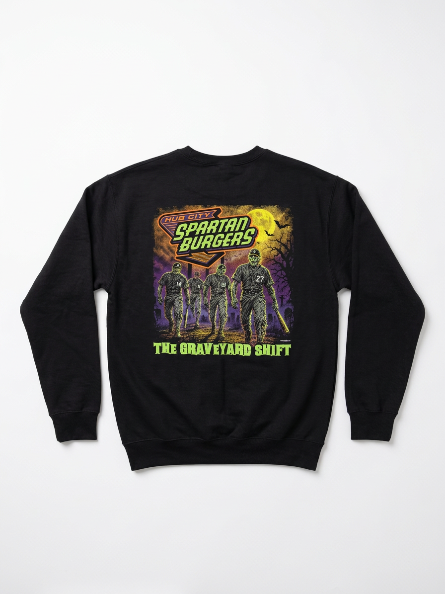 GoTeez Black Comfort Colors "The Graveyard Shift" Sweatshirt