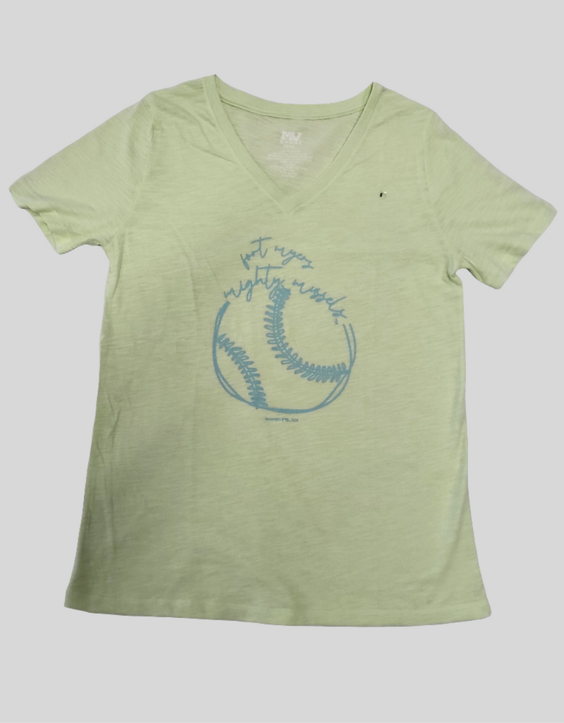 Mighty Mussels Ladies Vera Matcha V Neck Tee