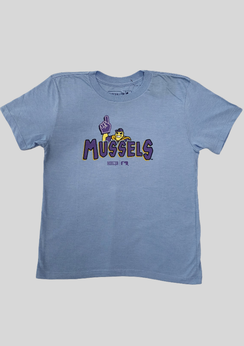 Mighty Mussels Youth Hiding Mascot Tee