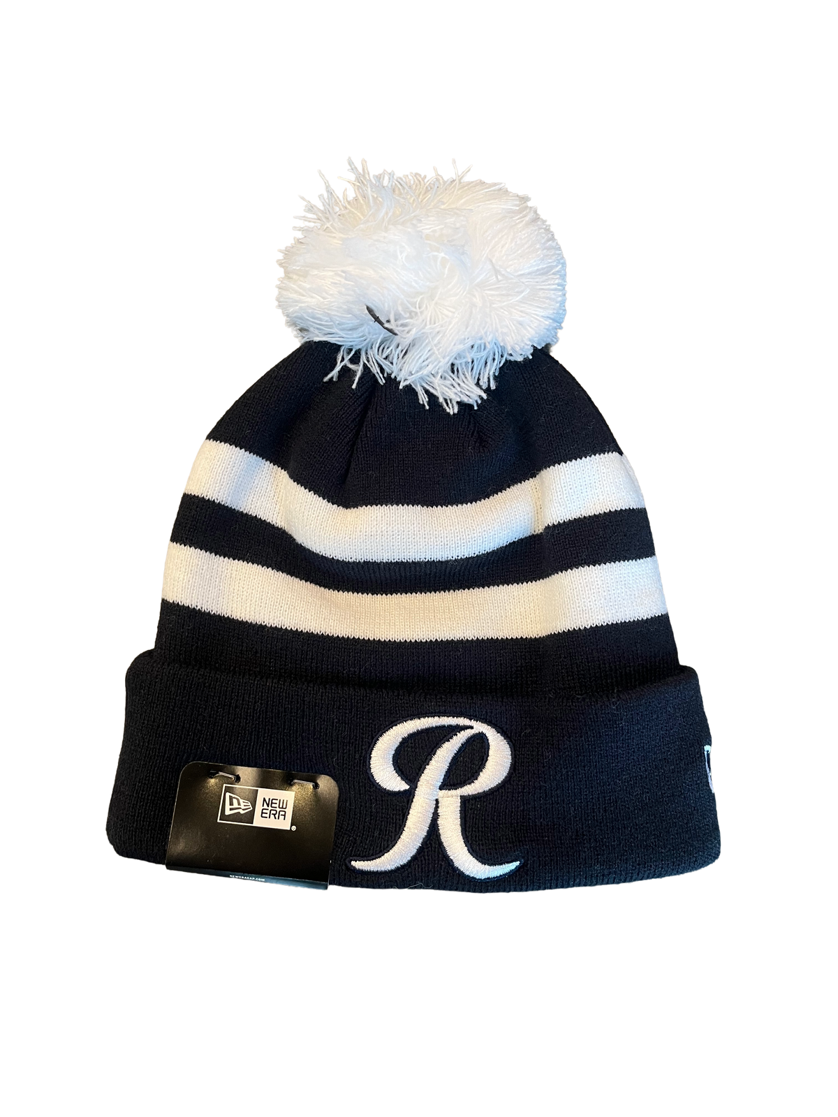 Tacoma Rainiers New Era Navy White Striped Knit Beanie