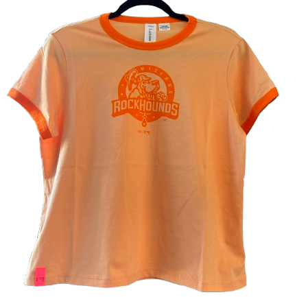Midland RockHounds Womens Lusso Nora Boxy Orange Ringer Tee