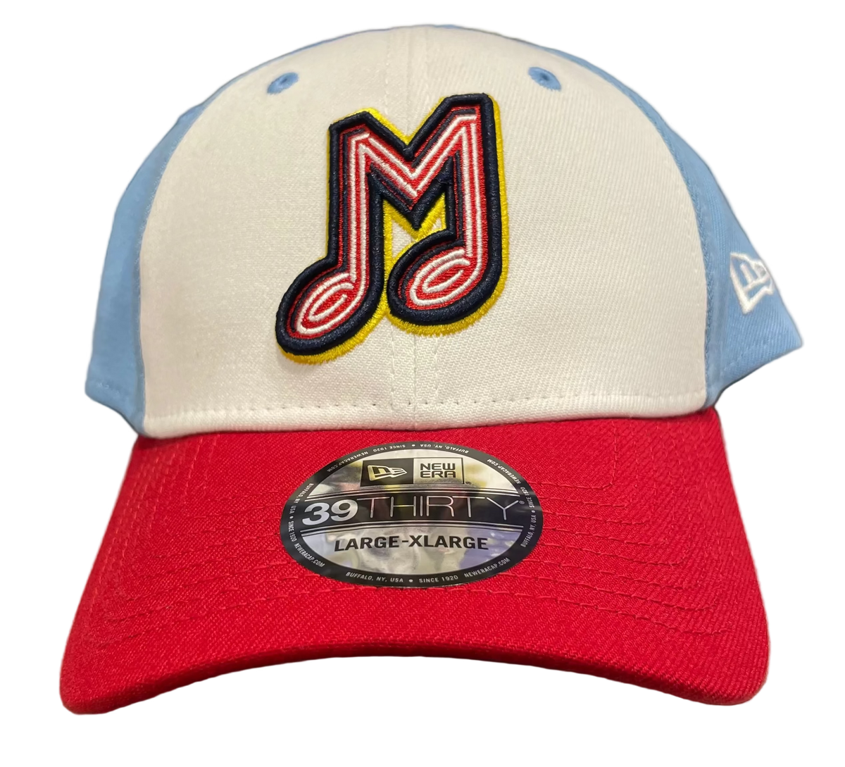 New Era 39Thirty Flex Fit Tri-Color Powder Blue Cap