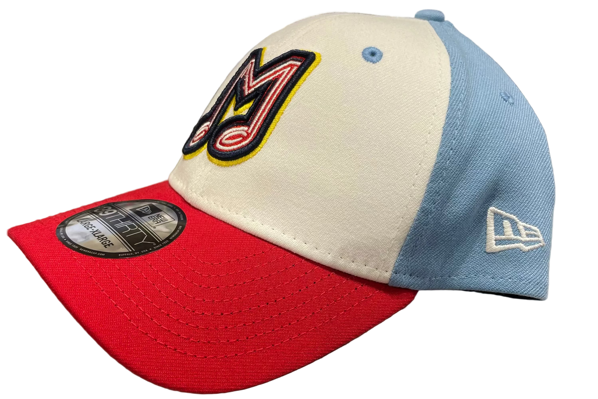 New Era 39Thirty Flex Fit Tri-Color Powder Blue Cap