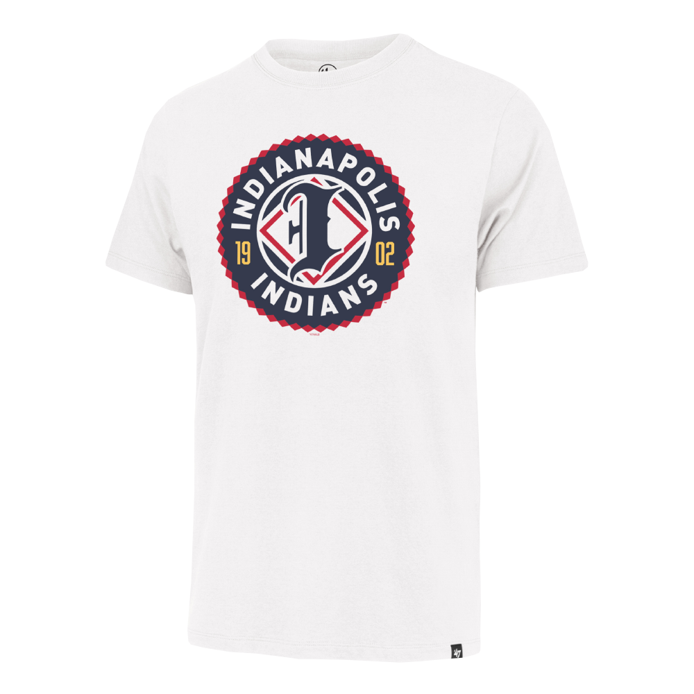 Indianapolis Indians '47 Adult White Primary Imprint Franklin Tee