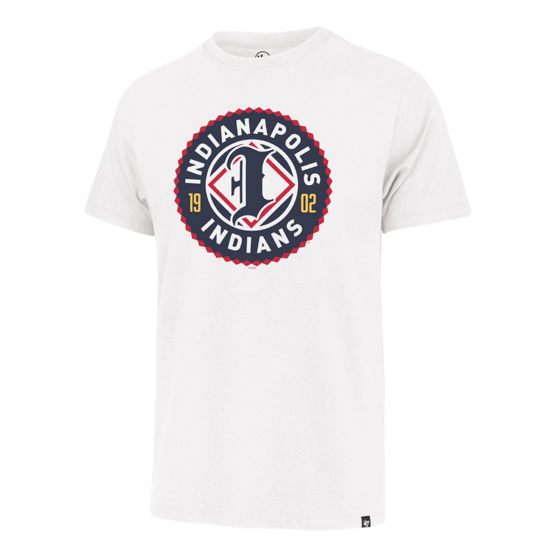 Indianapolis Indians '47 Adult White Primary Imprint Franklin Tee