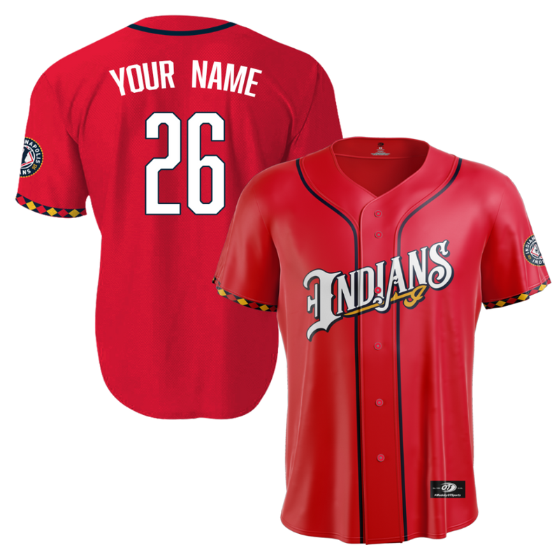 Indianapolis Indians Adult Alternate Red Replica On-Field Jersey