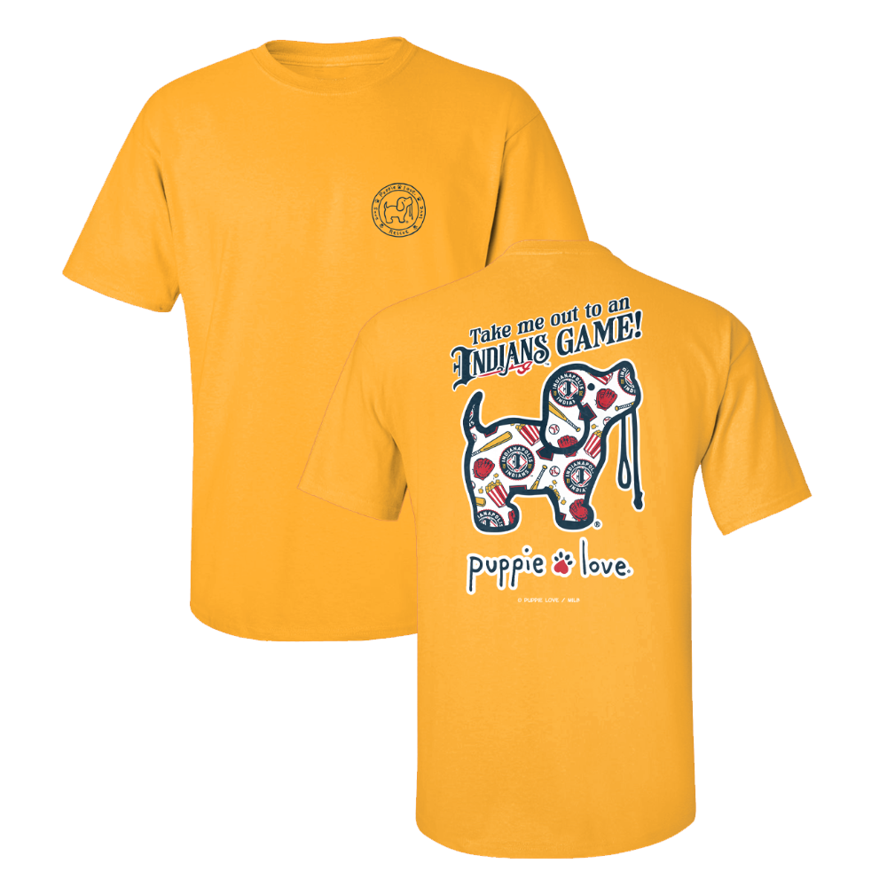 Indianapolis Indians Adult Gold Puppie Love Take Me Out Tee