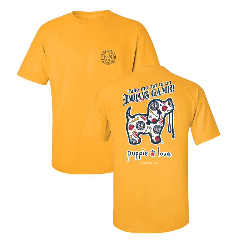 Indianapolis Indians Adult Gold Puppie Love Take Me Out Tee