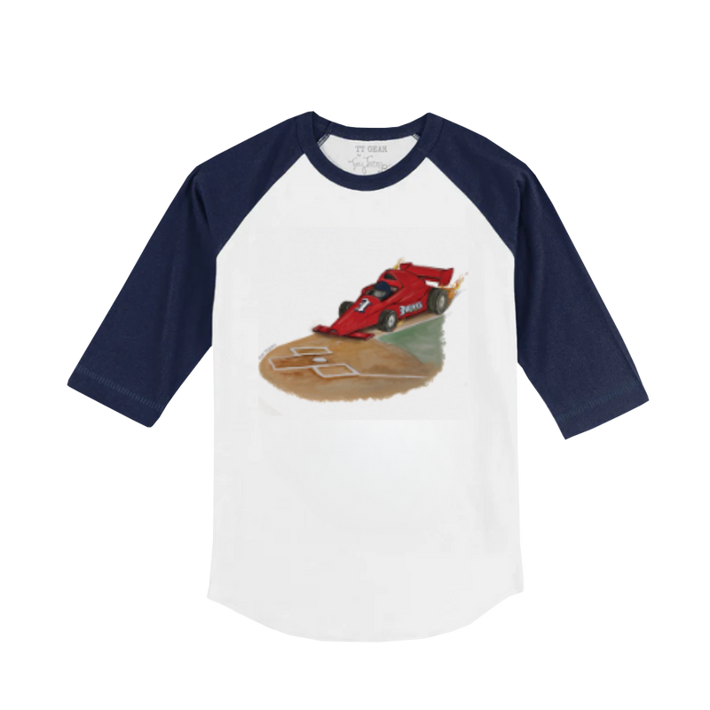 Indianapolis Indians Toddler Tiny Turnip Navy/White Racecar 3/4 Sleeve Raglan Tee