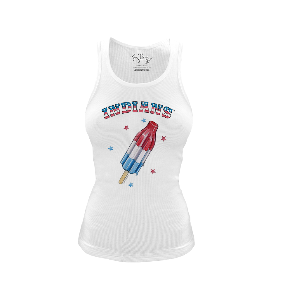 Indianapolis Indians Women's Tiny Turnip White Rocket Pop Fitted Tri-Blend Tank Top