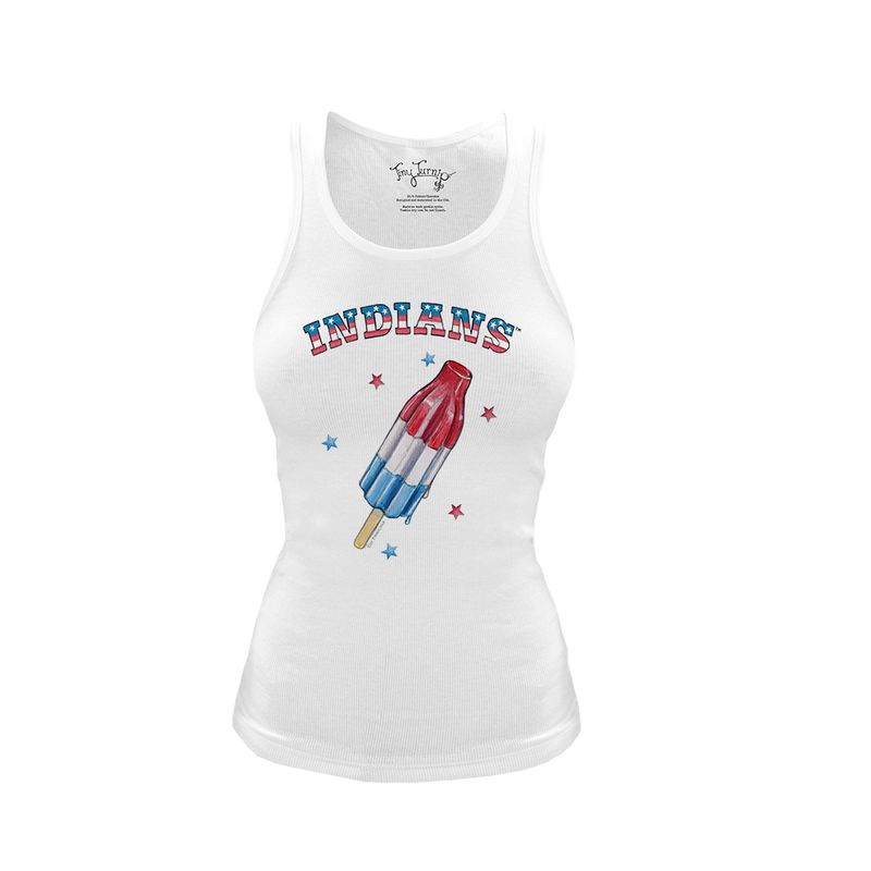 Indianapolis Indians Women's Tiny Turnip White Rocket Pop Fitted Tri-Blend Tank Top