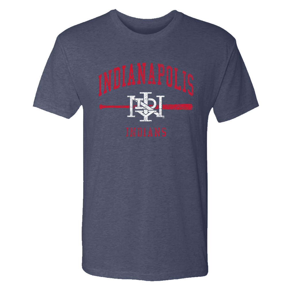 Indianapolis Indians Adult Navy Arch INDY Bat Tee