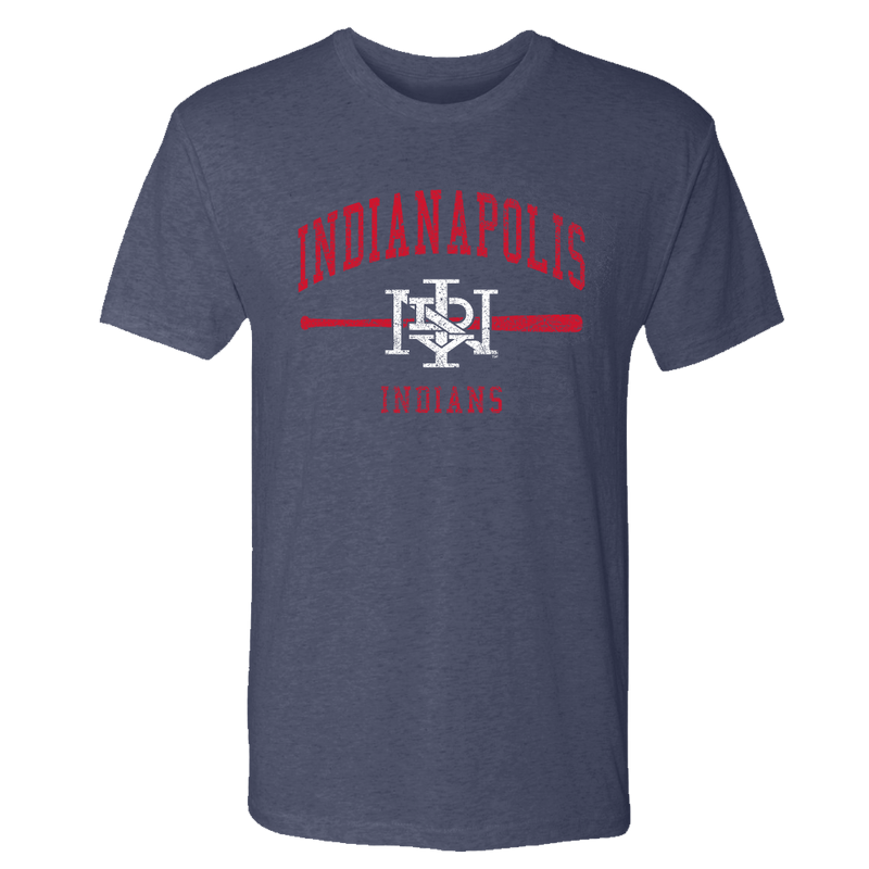 Indianapolis Indians Adult Navy Arch INDY Bat Tee