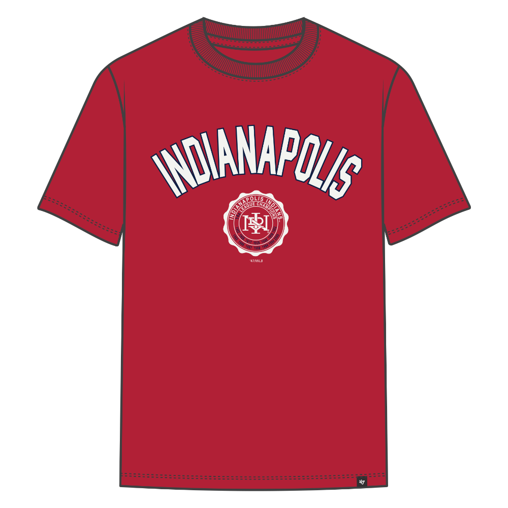 Indianapolis Indians '47 Adult Red Crest Bend Everyday Tee