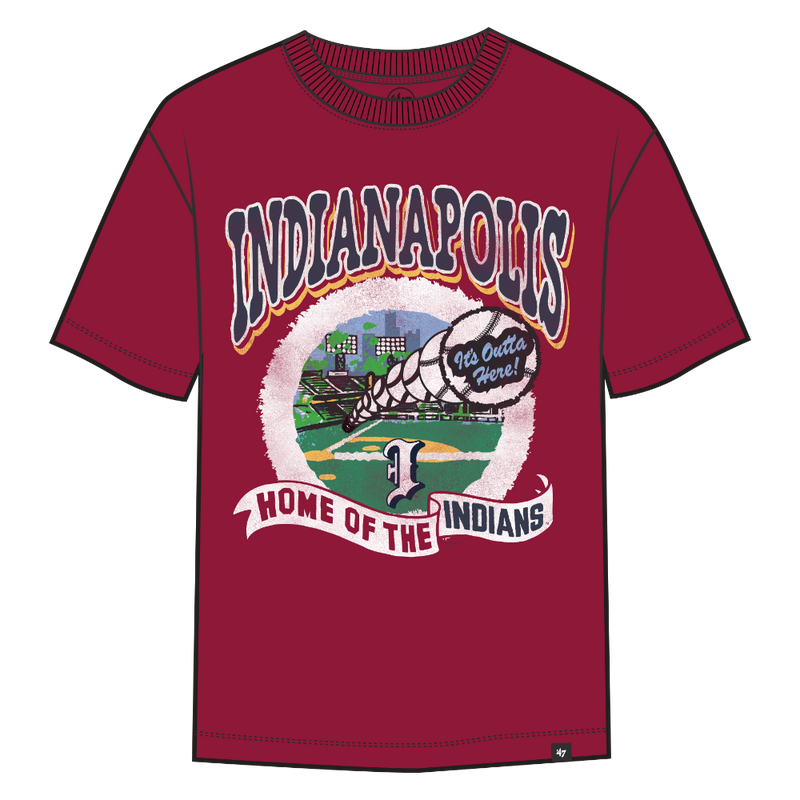 Indianapolis Indians '47 Adult Red Grounds Crest Foundation Tee