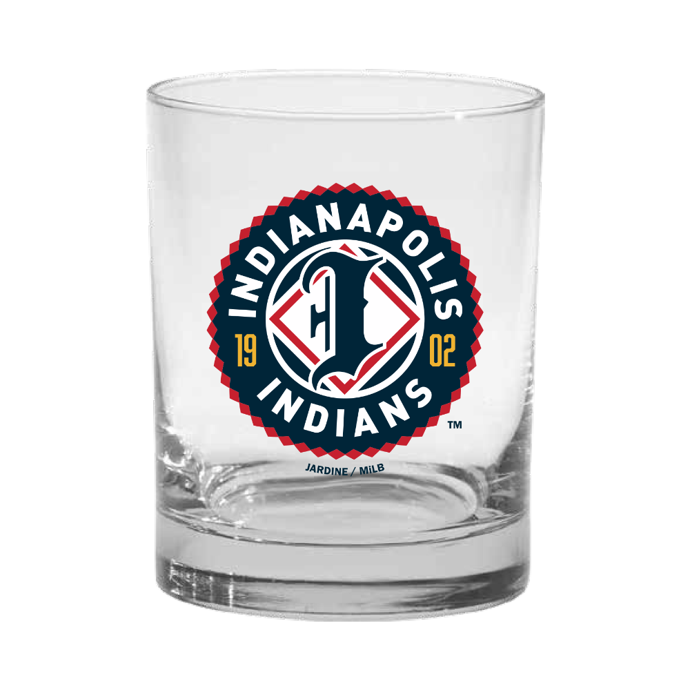 Indianapolis Indians 14oz Primary Logo Rocks Glass