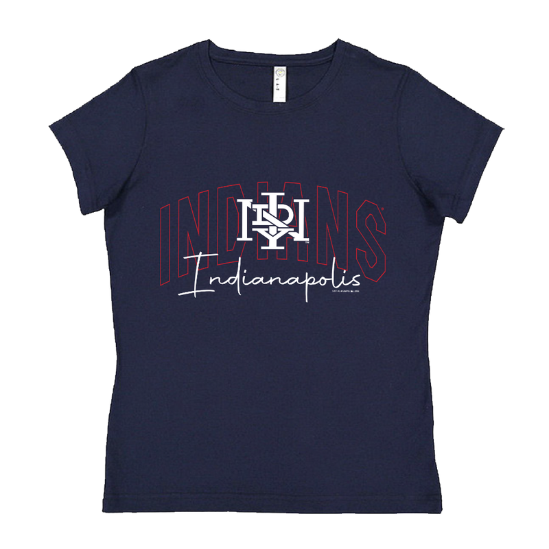 Indianapolis Indians Women's Navy Fine Jersey Tee