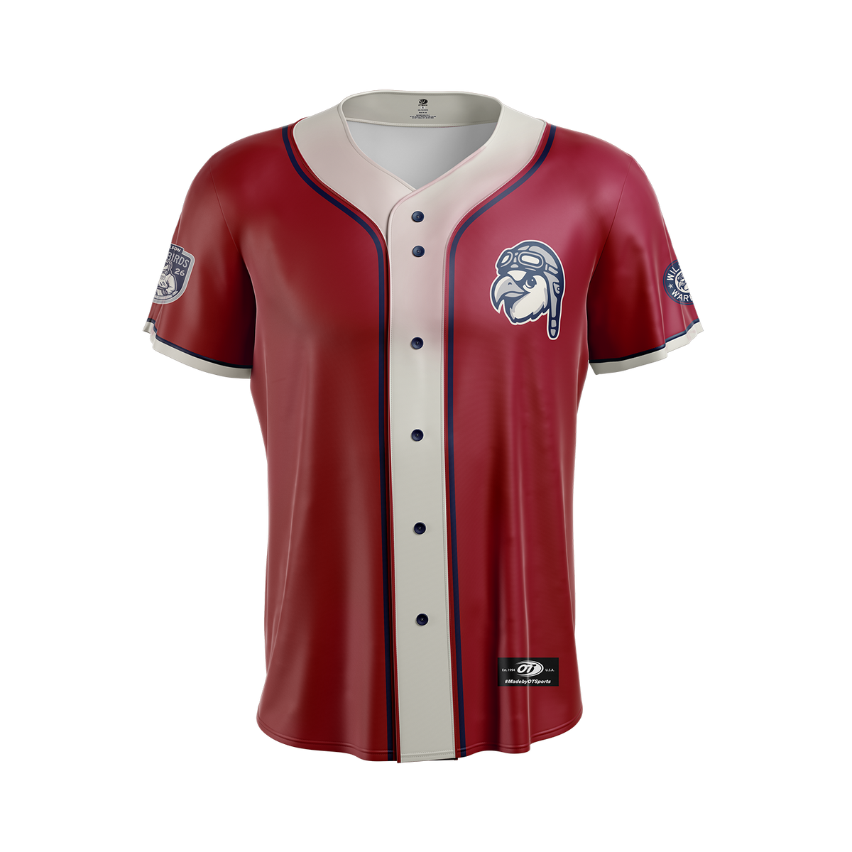 Wilson Warbirds OT Sports Alternate Red Mens Replica Jersey w/ Inaugural Patch