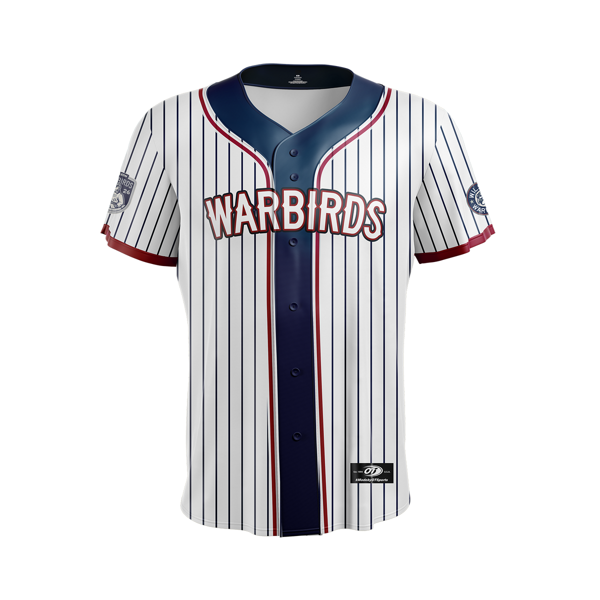 Wilson Warbirds OT Sports Home Pinstripe Mens Replica Jersey
