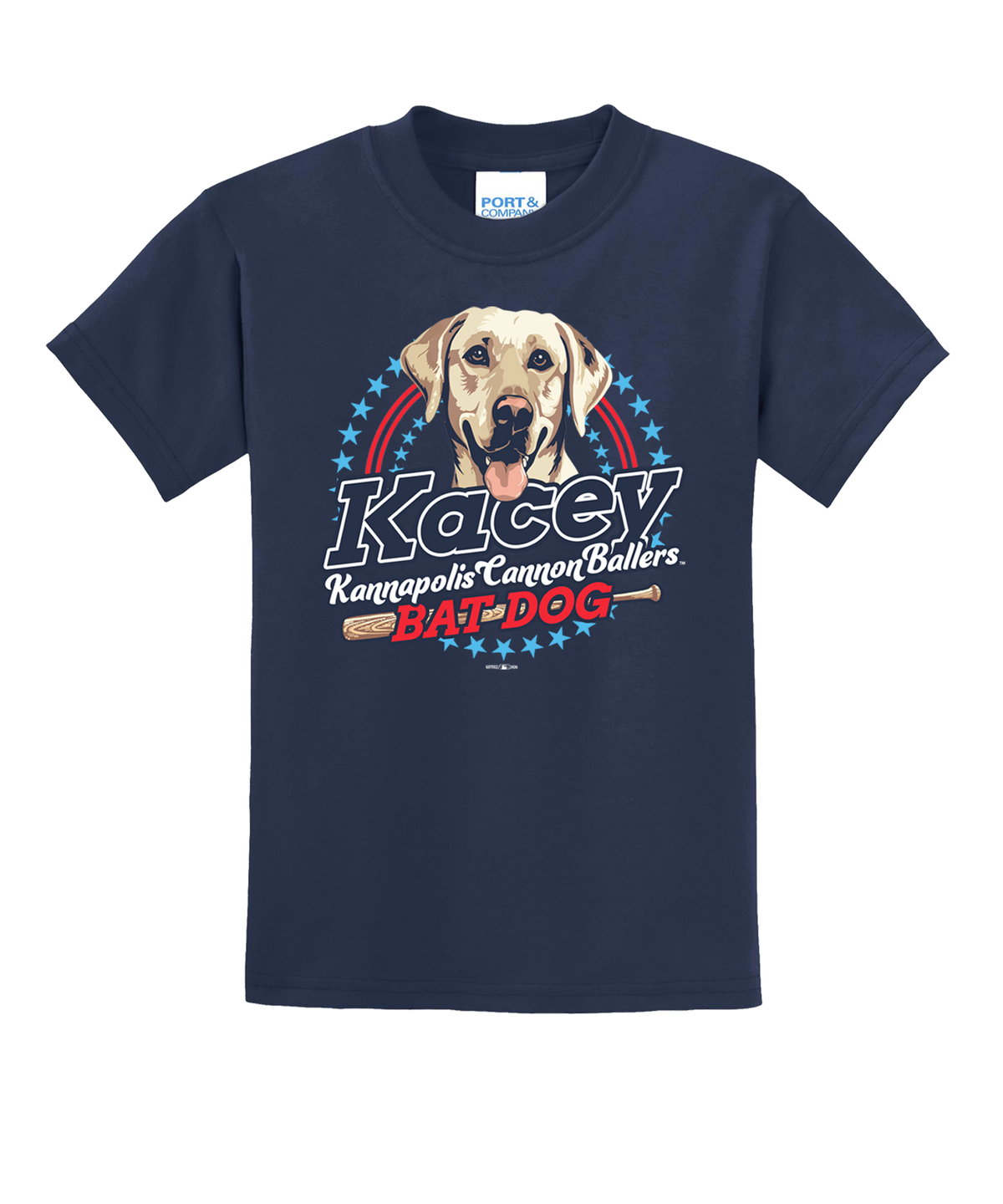 Kids Navy Kacey the Bat Dog Tee
