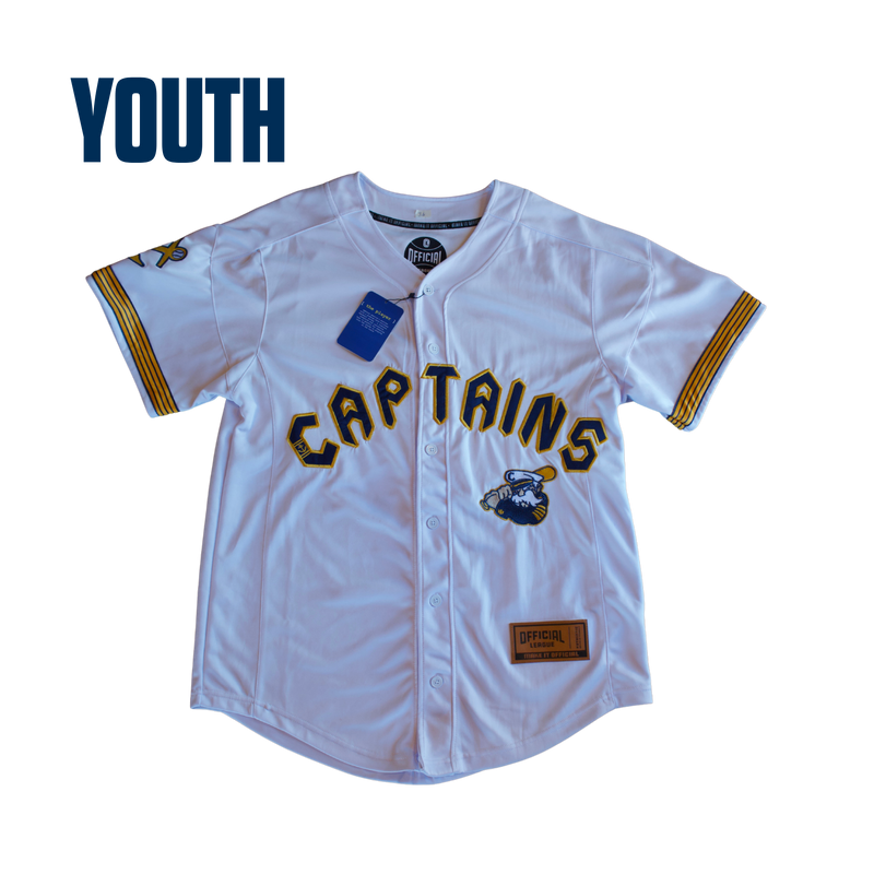 Youth Official League x Lake County Captains White Home Jersey