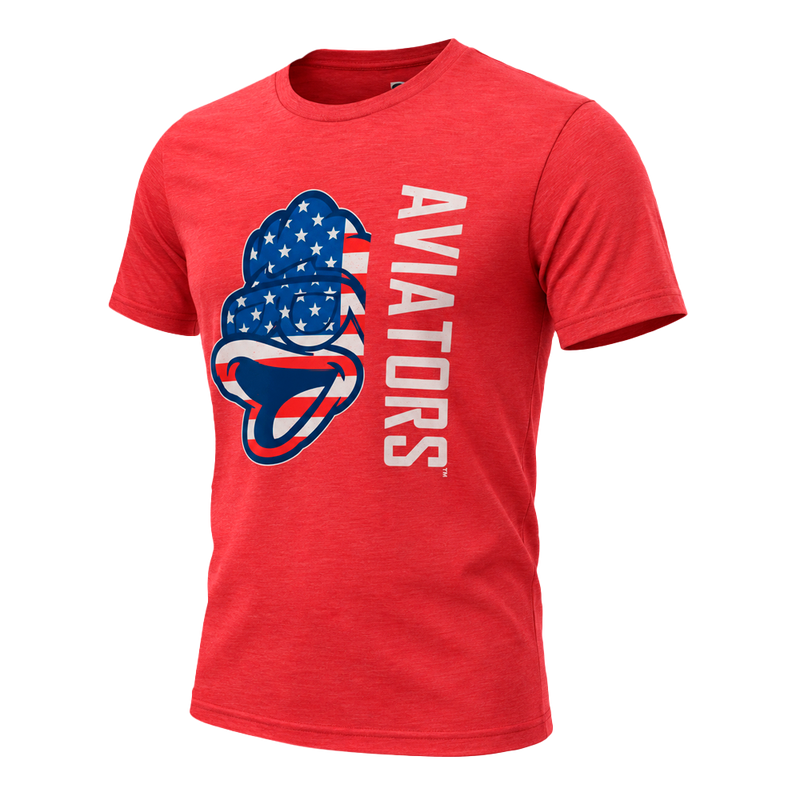 Las Vegas Aviators Spruce USA Split Screen Red Tri-Blend Short Sleeve T-Shirt