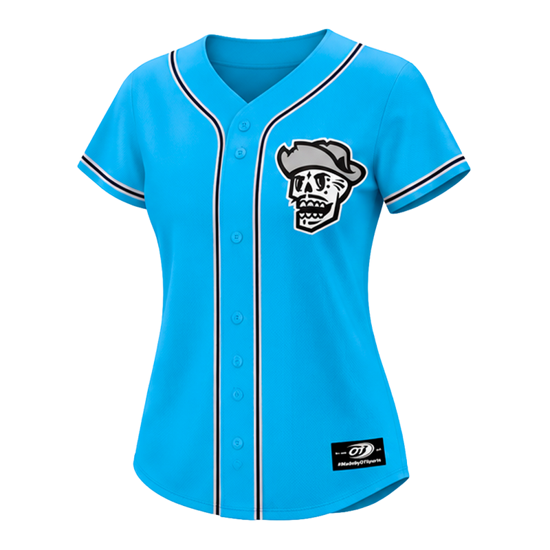 Women's Reyes de Plata OT Sports Home Skull Blue Replica Jersey