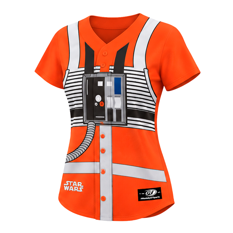 Women's OT Sports Star Wars Rebel Pilot Orange Replica Jersey