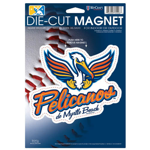 Myrtle Beach Pelicans Wincraft COPA Pelicanos de Myrtle Beach 6x9 Die Cut Magnet