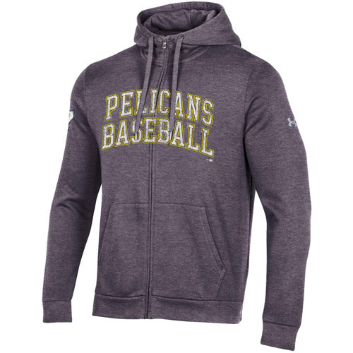 Myrtle Beach Pelicans Under Armour Carbon Heather Alternate Rival Full Zip Hood